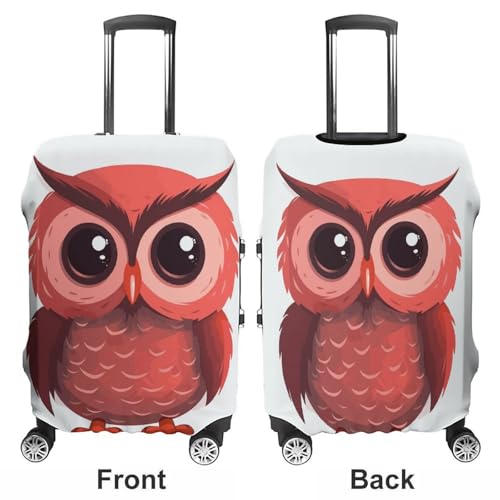 Carry on Luggage Cover Cute Red Owl Suitcase Covers for Luggages Tsa Approved Travel Luggage Sleeve Protector Elastic Suitcase Protector Anti-Scratch Washable Fits 19-30 Inch Case -M3