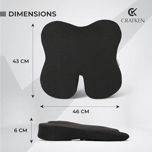 Image of Memory Foam Seat Cushion for Car - Tailbone & Sciatica Pain Relief Non-Slip Ergonomic Pads with Ventilated Design,Enhanced Driving Support & Coccyx Lumbar Support for Office & Travel Comfort