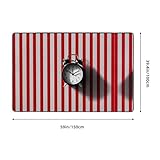 YTUOPWE striped alarm clock Picture Flannel Fabric Carpet 60x39in Floor Mat for Living Room, Office, Coffee Table, Bed, Balcony - Image 3