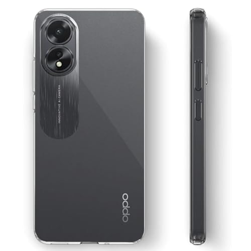 Image of Fashionury Crystal Clear Case for Oppo A38 | Yellowing Resistance | Transparent TPU Silicone | Raised Camera Lips | Slim Transparent Cover