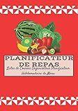 planificateur de repas listes de courses organisateur planificateur hebdomadaire de menu: carnet de planification de repas listes/ agenda de 220 pages 7x10 po