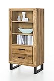 Vitrine Tina Regal Highboard in Wildeiche geölt Teilmassiv Breite 66cm Höhe 140cm