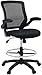 Modway Veer Reception Desk Flip-Up Arm Drafting Chair in Black