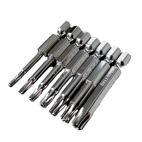 Juego de destornilladores Torx magnéticos de 5 puntos, 7 Uds., vástago hexagonal de 1/4 ', herramientas manuales T10 T15 T20 T25 T27 T30 T40