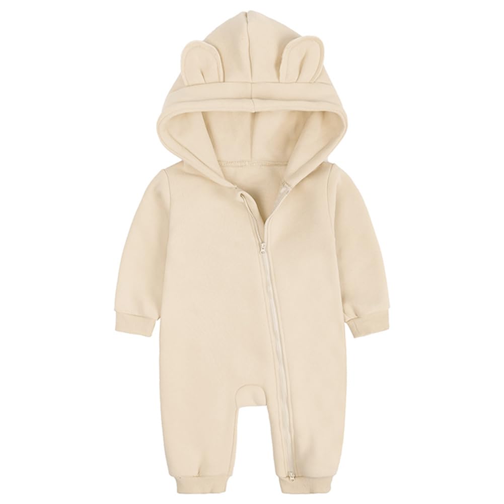 Odizli Neugeborene Baby Mädchen Junge Kleidung Herbst Winter Langarm Fleece Kapuze Strampler Overall