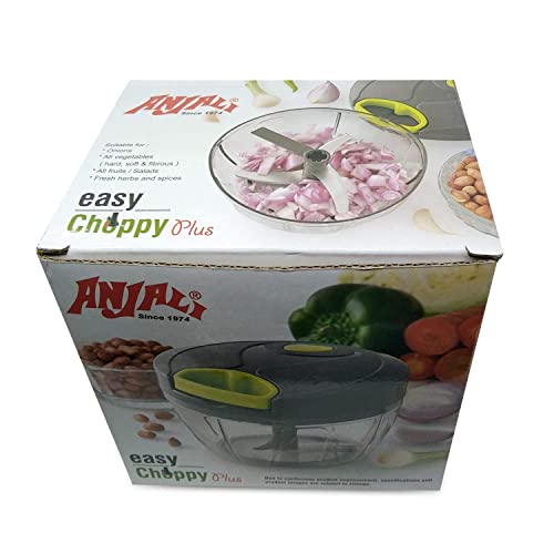 Image of Anjali Easy Mini Vegetable Chopper & Cutter with 3 in 1 Blade, Grey, 1 Piece
