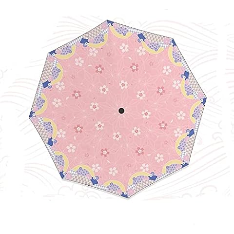 BJSBJD Folding Umbrella for Demon Slayer Kamado Nezuko Sunshade Umbrella Cosplay,Anime Surrounding Creative Sunny And Rainy Umbrella,Portable Lightweight Windproof Cover