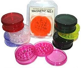 12 x Magnetic No 1 Grinder 60mm 3 Part Plastic Herb Shark Teeth Tobacco Storage