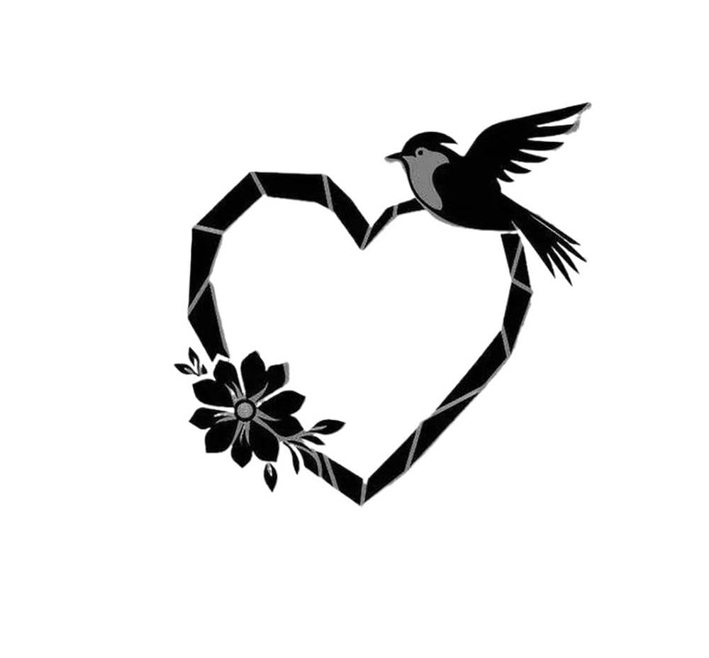 1Pc Heart Bird Vinyl Sticker Waterproof Self-Adhesive Decal for Car Window Body Skateboard