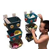 6 Pieces Bath Toy Storage Organizer Basket, bath toy holder，bath tub toy holder，Colorful Robot Mod