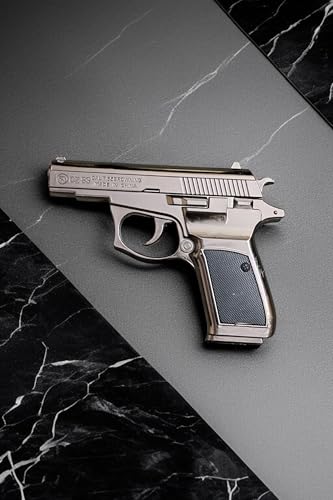 Image of Z83 HEAVIESTGun Style Metal Body Lighter with Barrel, Cover and Stand, Black,Gold