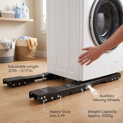 Curseur de déplacement d'appareils extensible robuste Zunate à roulettes noires - 4