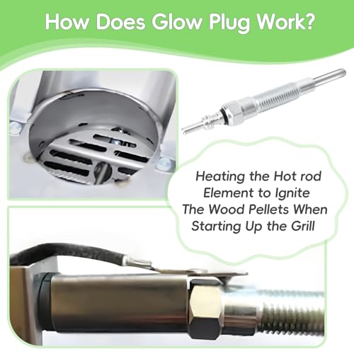 SafBbcue 2PCS Glow Plug for Weber SmokeFire EX4/EX6/EPX6 Wood Pellet Grills, Replaces for Weber 7009 Part, Replacement Weber Smoke Fire Grill Glow Plug, Sliver