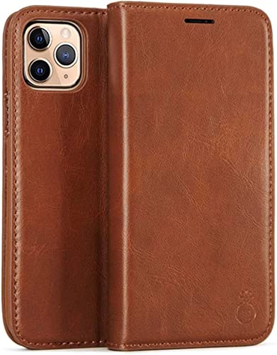 Protection antichoc iPhone 12 KANUZ en cuir premium orange de haute qualité