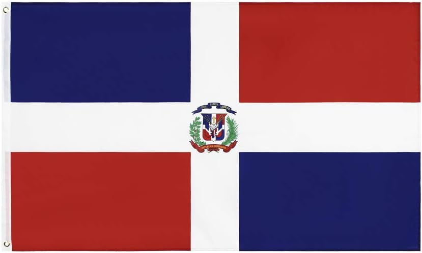 ANJOR Dominican Republic Flag 3x5Fts - Dominican Flags With Brass Grommets 3 X 5 Ft