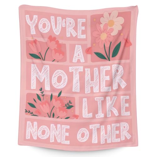 Mothers Day Blanket Gifts - 40x50 Inches Soft Cozy Throw for Festivals Holidays - Pink Blankets for Mom