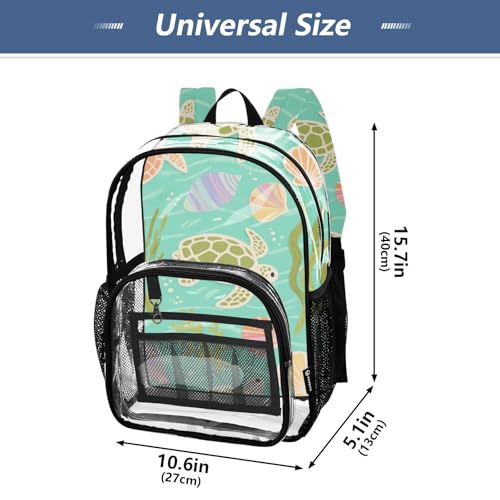 Turtle Green Sea Clear Kids Backpacks For School Clear Book Bags For Boys See Through Heavy Duty Backpack4
