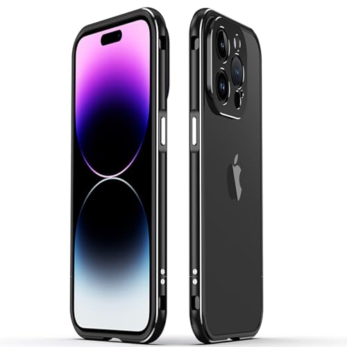 Cadre en alliage d'aluminium iPhone 15 Pro coque métal bord antichoc Black C