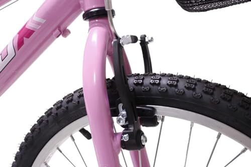 Bicicleta Aro 20 Bike Infantil Meninas feminina cesta e rodinhas Saidx (Rosa)
