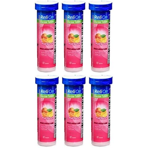 ReliOn Glucose Tablets Fruit Punch Flavor - 6 Pack of 10 Tablets Cover