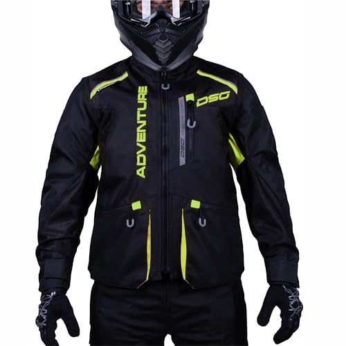 Image of DSG ADV Riding Jacket (Colour - Black Yellow Fluo) (Size-Small)