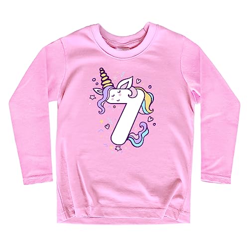 Image of Unicorn Birthday Shirts for Toddler Girls Outfit 7th 8th Shirt Seven Eight Year Old