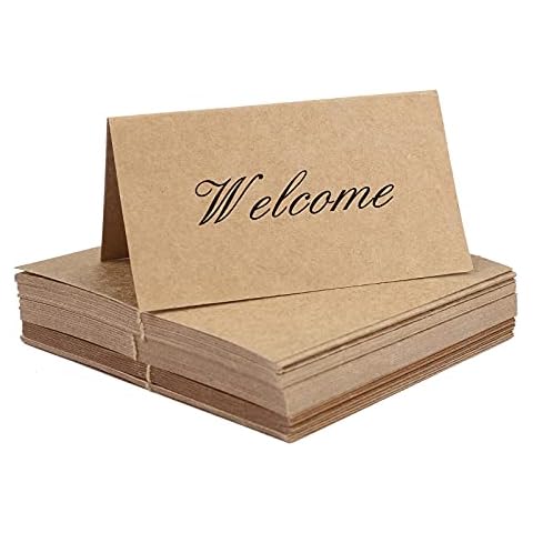 60 piezas Tarjetas para comensales Kraft Marrón Rústico Cover