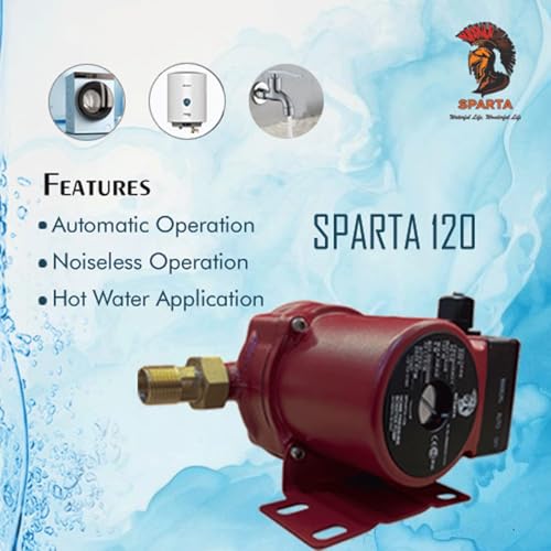 Image of Sparta Inline Pressure Booster Pump,Automatic & Noiselss Operations| Foot Mounted for easy installation| Hot Water Circulation, Washing Machine,etc | Silent Pump for Pressure Boosting apllications