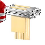 Pasta Maker Attachment for Kitchen Aid Stand Mixers, 304 Stainless Steel, Rust-Proof, 8 Thickness Settings, Easy to Clean, 3 in 1 Accessories for Homemade Spaghetti, Fettuccine, Lasagna
