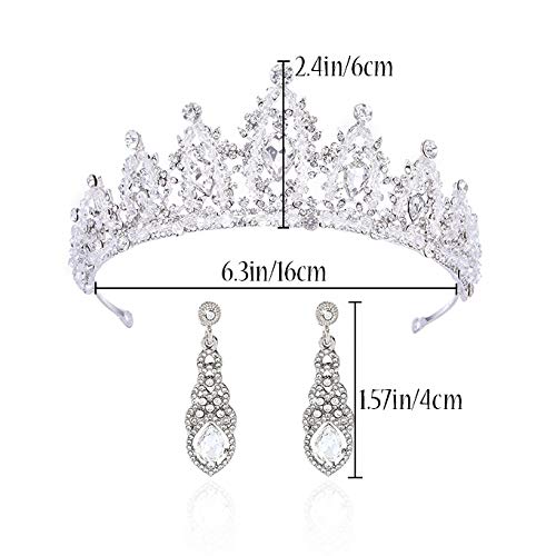 Bartosi Crystal Queen Crowns Silver Princess Tiara Crown Bride Wedding Crown Rhinestones Headband For Bridal Hair Accessories For Women And Girls #TOP3