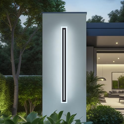 Applique murale LED extérieure 170cm noire dimmable avec télécommande étanche IP65 pour villa - 5
