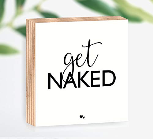 Cuadro de madera get naked, 15 x 15 x 2