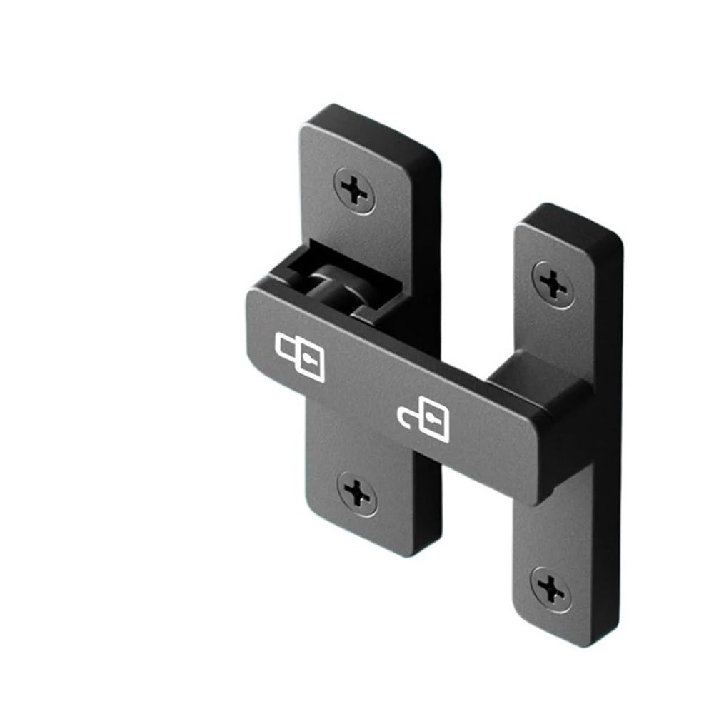 Portable Gate Bolt Latch, Foldable Zinc Alloy Lock for Shed Fence Cabinet(180-Night Mode)