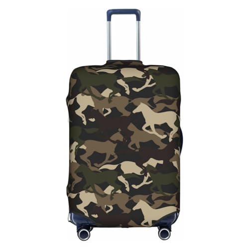 Beautiful Camouflage Horse Luggage Suitcase Cover, Stretchable Protection Luggage Stylish Suitcase Covers Small