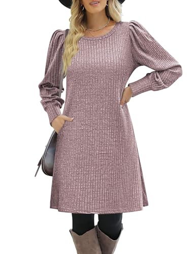 Image of Zeagoo Women Fall Winter Dress Knitted Pullover Dresses