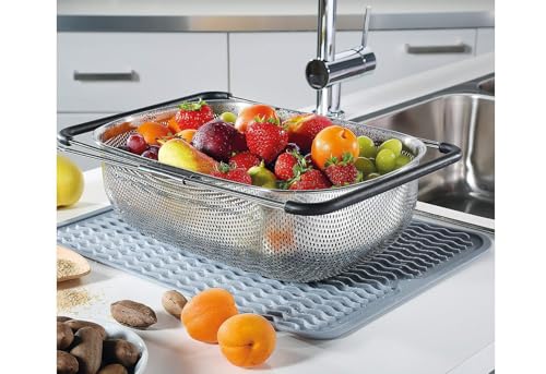 Colador de verduras Deluxe escurridor extensible de cocina rectangular 3