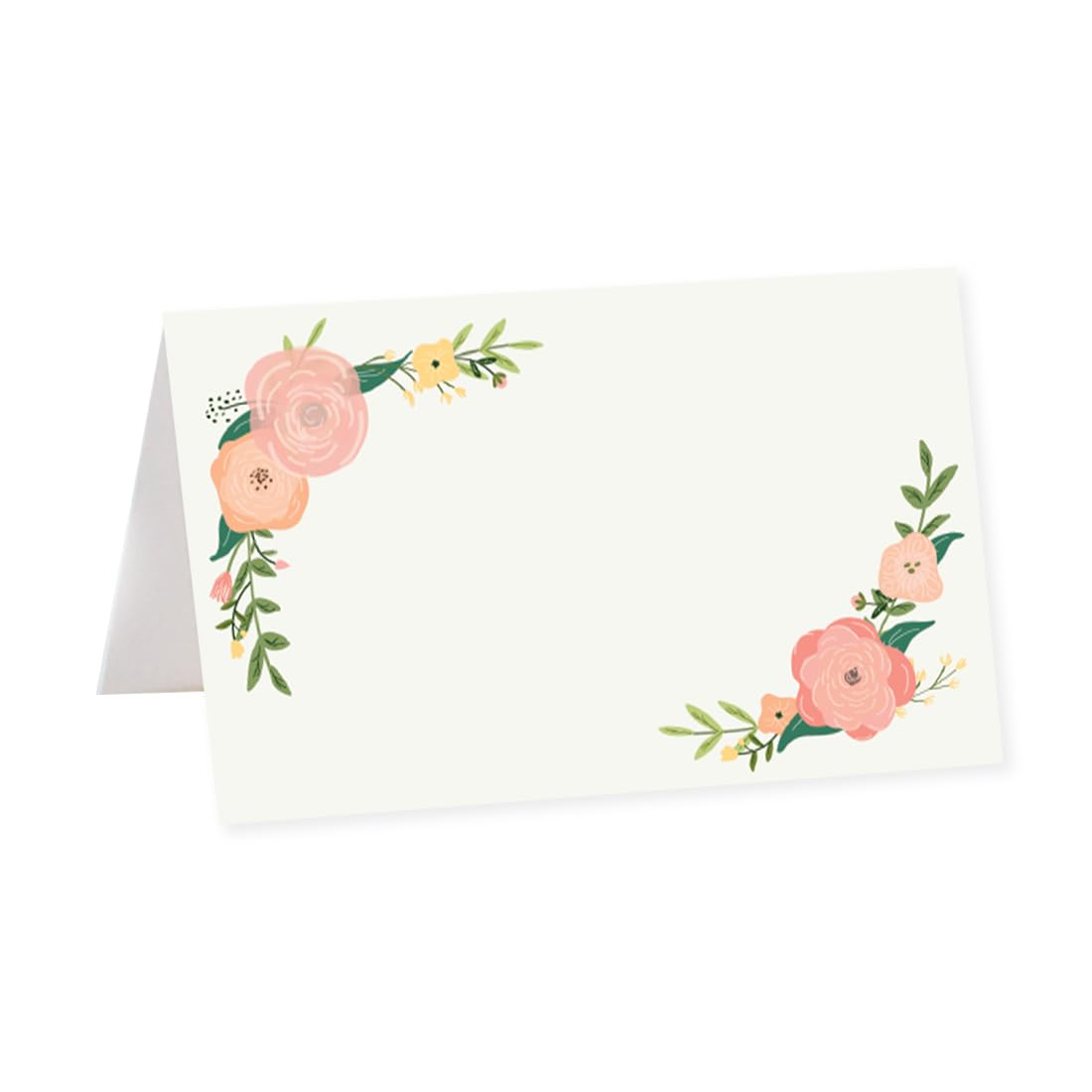 Andaz Press Table Tent Printable Place Cards on Perforated Paper, Tea Party Floral Print, Blank Border, 20-Pack,