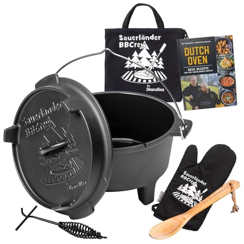 Skandika Dutch Oven der Sauerländer BBCrew 4,25 L | Gusseisen Topf mit...