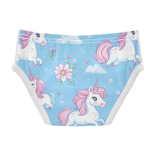 Wusikd Cute Unicorns Boys' Underwear Cotton Flowers Blue Boys Briefs Soft Toddler Underwear 2T2