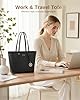 Miss Lulu Women's Waterproof Black Tote Bag for School & Work | Fits 13.3-inch Laptop | Spacious Handbag for Shopping & Everyday #1