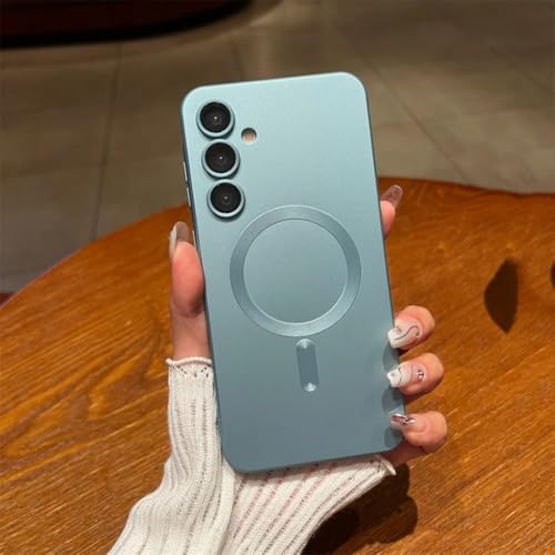 Coque Samsung A15 magnétique bleue, idéale en voiture pour vos trajets quotidiens