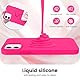PuyaTeya 3 in 1 Hülle für iPhone 12/12 pro, mit 2 Stück 9H Panzerglas Premium Liquid Silikon Hülle, mit 4-Layer stoßfeste abriebfestes, Soft Mikrofaserfutter für iPhone 12/12 pro (Neon Pink)
