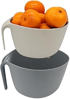 MiHerom Kitchen Colander Bowls Set for Soaking,Washing,Draining Pasta,Vegetable,Fruit,Rice,Quinoa,Small Grains and Berry Mixing,5L