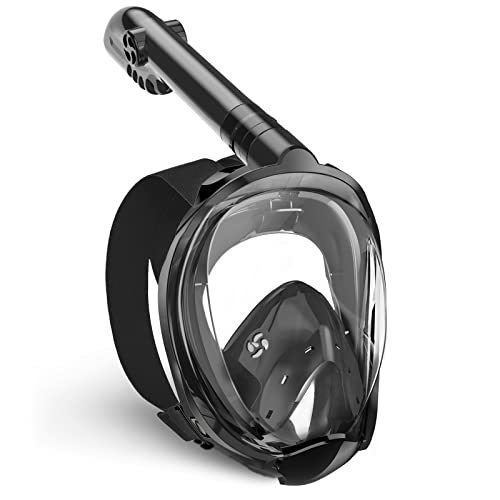 Ouspt Full Face Snorkel Mask, Snorkeling Mask With Detachable Camera Mount,Panoramic 180° View Upgraded Dive Mask With Safety Breathing System,Dry Top Set Anti-Fog Anti-Leak For Adults And Kids #TOP16