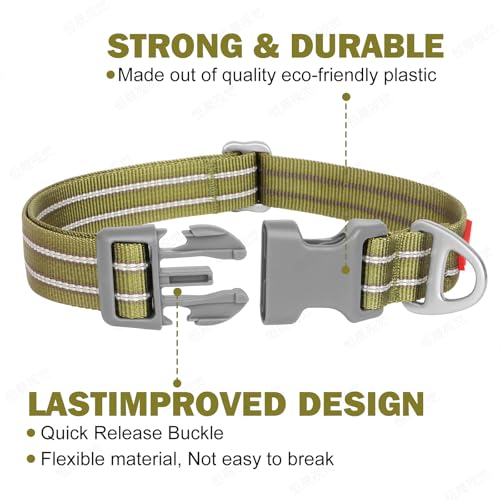 Collar Reflectante Ajustable para Perro Tamaño S Verde miniatura 5