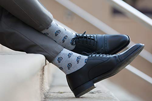 Image of Mint & Oak Printed Crew Socks For Men, Soft Cotton Calf Length Socks, Colorful Sock Gift For Men, Anti-Microbial & Odour Free, Funky Socks - Gift Box of 3