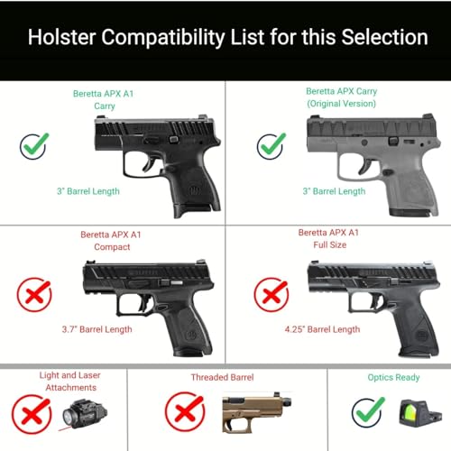 image for CYA Supply Co.- Black Optics Ready IWB Holsters - Fits Beretta APX Car