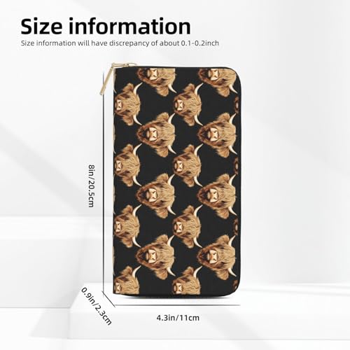 Realistic Cute Cow Print Wallet Women, Leather Bifold Multi Card Wallet, Long Purse Women's Wallets2