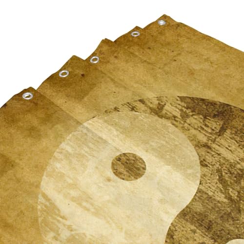 Rideau de douche polyester imprimé Yin Yang 183x183cm accessoires de bain - 6