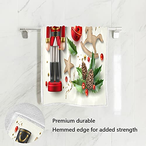 Nutcracker Christmas Soft Hand Towels For Bathroom 30X15,Decorative Xmas Bells Toys Kitchen Dish Fingertip Towels Washcloth For Guest Gift Home Family #TOP1